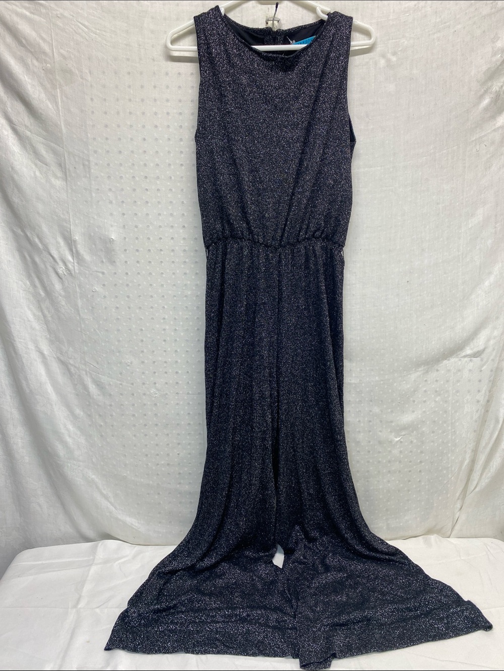 Alice + Olivia Black Shimmer Maxi Jumpsuit Wide Leg
